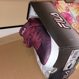 Fila Maroon and White Casual Sneakers